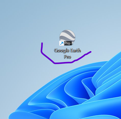 Open Google Earth Pro Icon on desktop